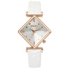 Women's Fashionable Casual Summer Quartz Watch With Alloy Case Imitation Leather Strap Stainless Steel Buckle And Diamond Dial Shape