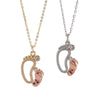 Women's Fashionable Copper Footprints Paw Pendant O Word Chain Necklace With Electroplating