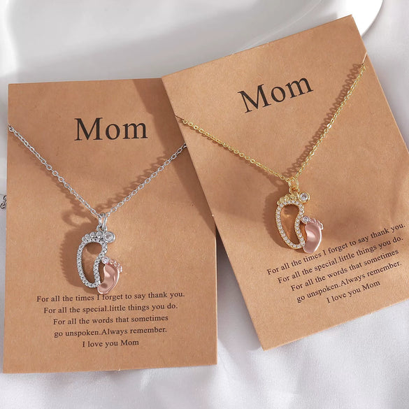 Women's Fashionable Copper Footprints Paw Pendant O Word Chain Necklace With Electroplating