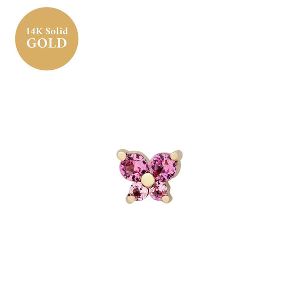 Women's Fashionable Copper Stone Butterfly Zodiac Diamond Earrings
