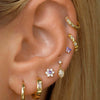 Women's Fashionable Copper Stone Butterfly Zodiac Diamond Earrings