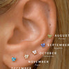 Women's Fashionable Copper Stone Butterfly Zodiac Diamond Earrings