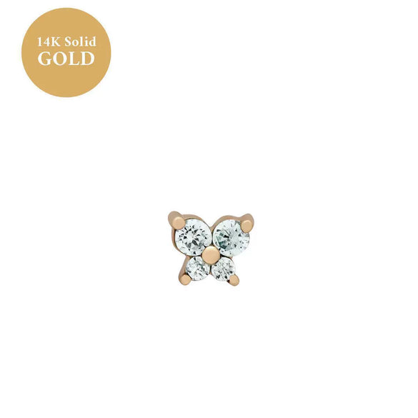Women's Fashionable Copper Stone Butterfly Zodiac Diamond Earrings
