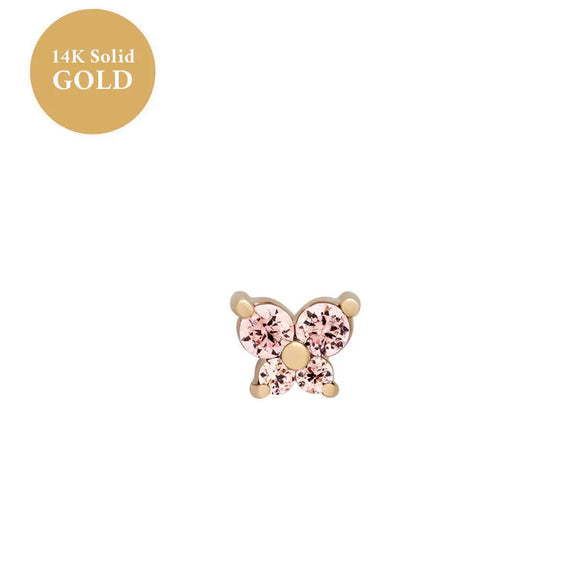Women's Fashionable Copper Stone Butterfly Zodiac Diamond Earrings
