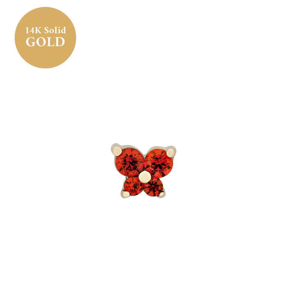 Women's Fashionable Copper Stone Butterfly Zodiac Diamond Earrings