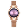 Women's Fashionable Diamondencrusted Metal Quartz Watch With Magnetic Milan Belt And Round Dial