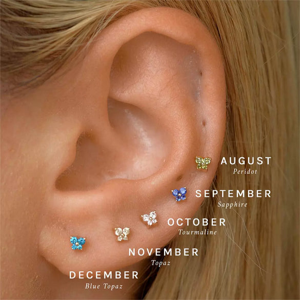 Women's Fashionable Distinctive Butterfly Ear Nails Copper Inlaid With Diamond Animals Style
