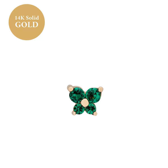 Women's Fashionable Distinctive Butterfly Ear Nails Copper Inlaid With Diamond Animals Style