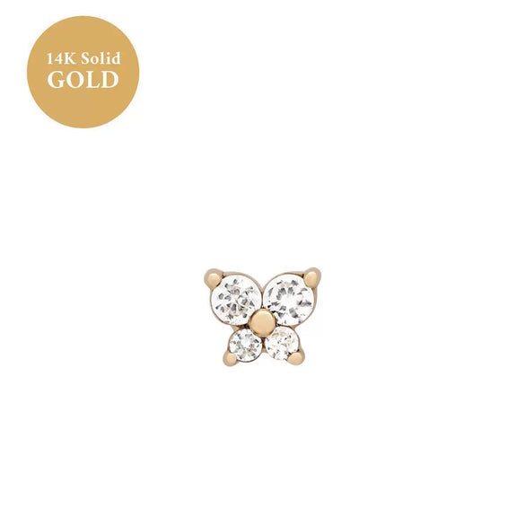 Women's Fashionable Distinctive Butterfly Ear Nails Copper Inlaid With Diamond Animals Style