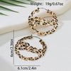 Women's Fashionable Electroplated Alloy Hollow Geometric Circle Letter And Flower Earrings