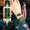 Women's Fashionable Elegant Quartz Watch With Alloy Case Pu Strap Square Dial Retro Style