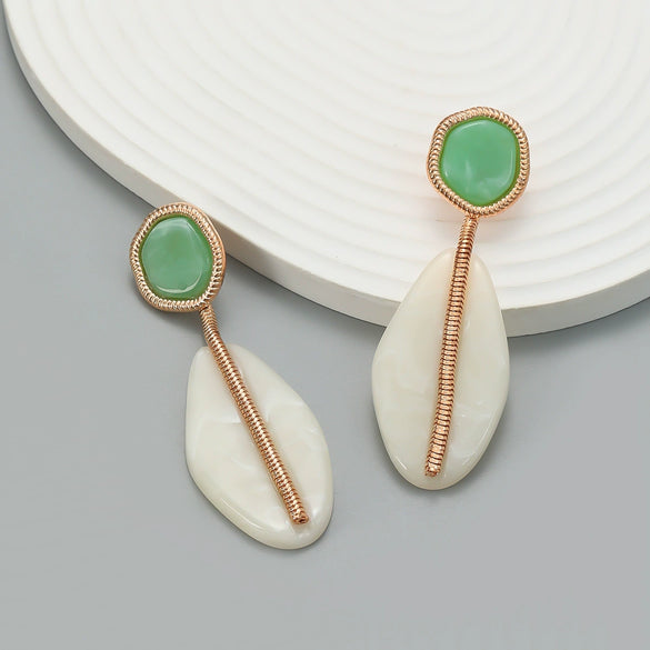 Women's Fashionable Geometric Alloy Earrings With Electroplating Treatment