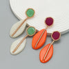 Women's Fashionable Geometric Alloy Earrings With Electroplating Treatment