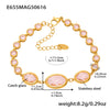 Women's Fashionable Geometric Ferris Wheel Oval Faceted Glass Stone And 5A Zircon Full Diamond Splicing Electroplated Stainless Steel Bracelet