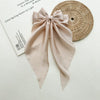 Women's Fashionable Handmade Cloth Spring Clip Hair Accessories With Bow And Long Tail Streamer