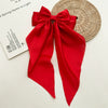 Women's Fashionable Handmade Cloth Spring Clip Hair Accessories With Bow And Long Tail Streamer