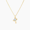 Women's Fashionable Jewelry Copper 18K Star Pattern Planet Saturn Ring Necklace Planetary Pendant Clavicle Chain