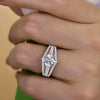 Women's Fashionable Light Luxury Elegant Copper Ring Inlaid With Shiny Zircon Rhombus Geometric Style