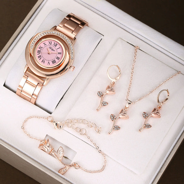 Women's Fashionable Light Luxury Quartz Watch With Alloy Case Pu Strap Stainless Steel Buckle And Round Dial
