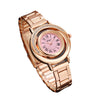 Women's Fashionable Light Luxury Quartz Watch With Alloy Case Pu Strap Stainless Steel Buckle And Round Dial