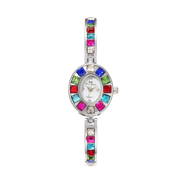 Women's Fashionable Light Luxury Quartz Wrist Watch With Alloy Material And Oval Dial