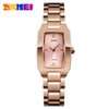 Women's Fashionable Light Luxury Rectangular Alloy Belt Waterproof Quartz Watch With Diamond Embedded