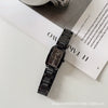 Women's Fashionable Light Luxury Rectangular Alloy Belt Waterproof Quartz Watch With Diamond Embedded