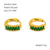 Women's Fashionable Light Luxury 316L Stainless Steel Gold Plated Geometric Inlaid Zircon Earrings