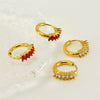 Women's Fashionable Light Luxury 316L Stainless Steel Gold Plated Geometric Inlaid Zircon Earrings
