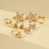 Women's Fashionable Marine Element Starfish And Heart Stainless Steel Electroplating Earrings And Ring Set