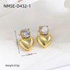Women's Fashionable Marine Element Starfish And Heart Stainless Steel Electroplating Earrings And Ring Set