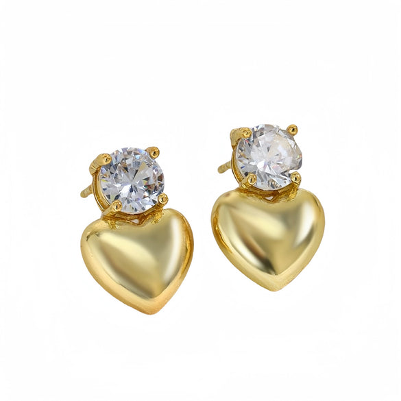Women's Fashionable Marine Element Starfish And Heart Stainless Steel Electroplating Earrings And Ring Set