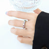 Women's Fashionable Niche Design Colorful Zircon Open Finger Ring Titanium Steel Electroplating Geometric
