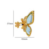 Women's Fashionable Open Butterfly Ring Copper Artificial Crystal Micropaved Zircon Geometric Exaggerated Electroplated