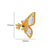 Women's Fashionable Open Butterfly Ring Copper Artificial Crystal Micropaved Zircon Geometric Exaggerated Electroplated