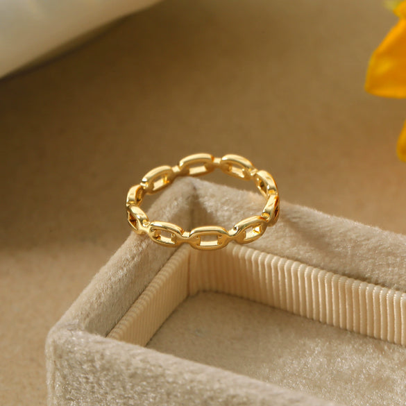 Women's Fashionable Retro All Match Finger Tail Ring Hand Jewelry Made Of Copper And Alloy With Geometry Styling And Pattern And Adjustable Opening