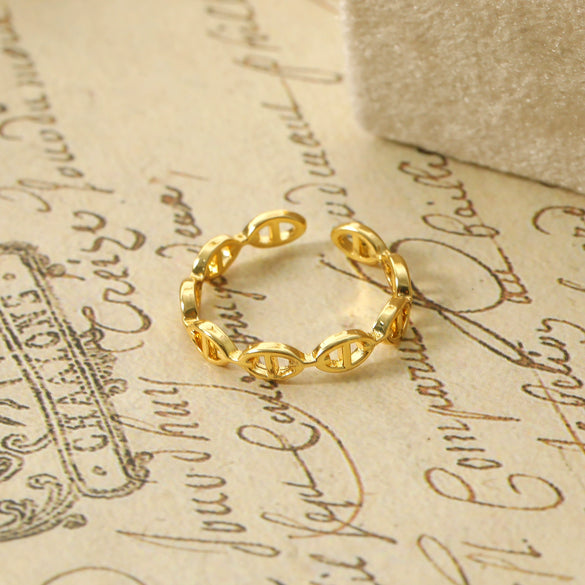 Women's Fashionable Retro All Match Finger Tail Ring Hand Jewelry Made Of Copper And Alloy With Geometry Styling And Pattern And Adjustable Opening