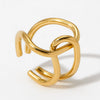 Women's Fashionable Simple Open Stainless Steel Geometric Cross Ring With Electroplating