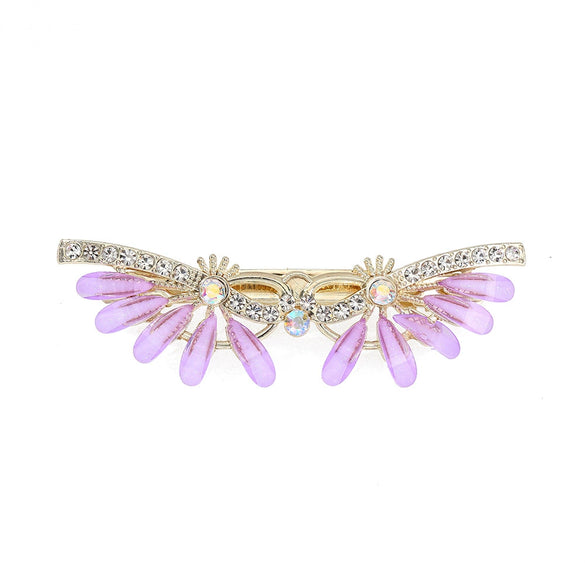 Women's Fashionable Simple Pearl Rhinestone Hairpin Bow Highend Spring Clip Headwear With Baking Paint