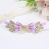 Women's Fashionable Simple Pearl Rhinestone Hairpin Bow Highend Spring Clip Headwear With Baking Paint