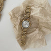 Women's Fashionable Square Alloy Case Ordinary Glass Mirror Steel Belt Watch