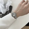 Women's Fashionable Square Alloy Case Ordinary Glass Mirror Steel Belt Watch