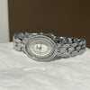 Women's Fashionable Stylish Oval Full Diamond Retro Rose Gold Quartz Watch With Metal Strap And Ordinary Glass Mirror