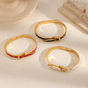 Women's Fashionable Temperament Open Horseshoe Buckle Titanium Steel Bracelet With Electroplating