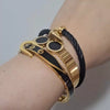 Women's Fashionable Temperament Open Horseshoe Buckle Titanium Steel Bracelet With Electroplating