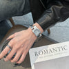 Women's Fashionable Vintage Watch With Steel Band Square Dial Alloy Case And Mineral Reinforced Glass Mirror