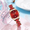 Women's Fashionable Waterproof Nonmechanical Watch With Spiral Crown Round Dial Alloy Case And Strap With Imitation Ceramic Grains And Stainless Steel Buckle