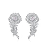 Women's Feather Earrings S925 Silver Ice Flower Cut High Carbon Diamond Geometric Design