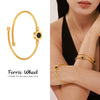 Women's Ferris Wheel Doublesided Electroplated Stainless Steel And Fritillary Elastic Bracelet Simple Minimalist Jewelry