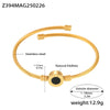 Women's Ferris Wheel Doublesided Electroplated Stainless Steel And Fritillary Elastic Bracelet Simple Minimalist Jewelry